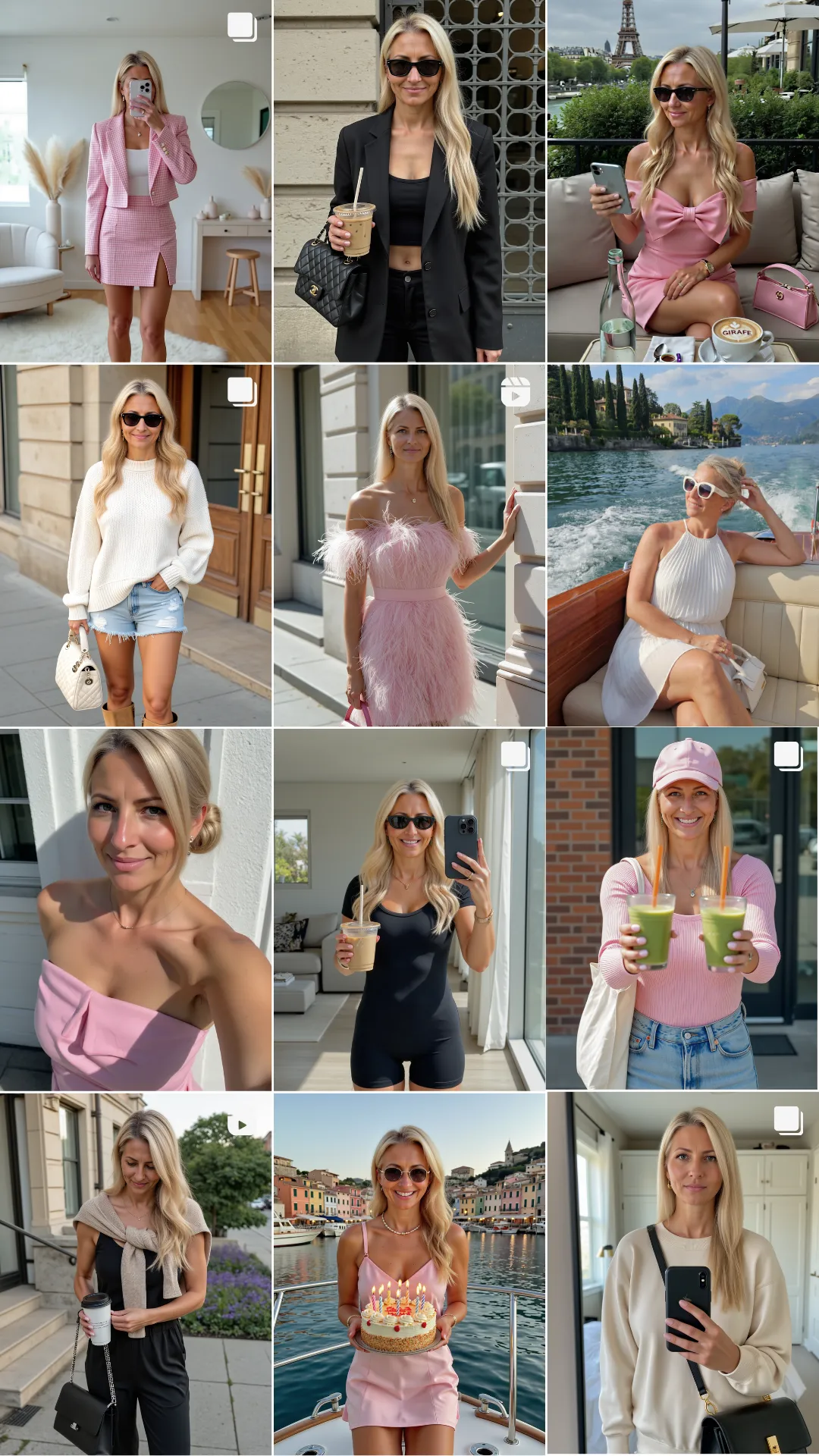 Instagram grid that looks like a curated Pinterest board